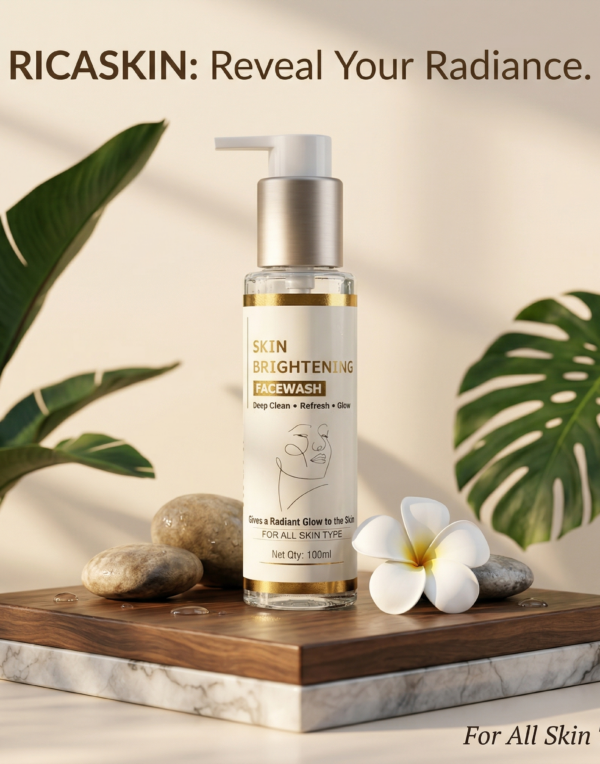RICASKIN Skin Brightening Facewash – Deep Clean & Glow Cleanser with Niacinamide & Salicylic Acid (100ml)