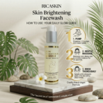 RICASKIN Skin Brightening Facewash – Deep Clean & Glow Cleanser with Niacinamide & Salicylic Acid (100ml) - Image 2